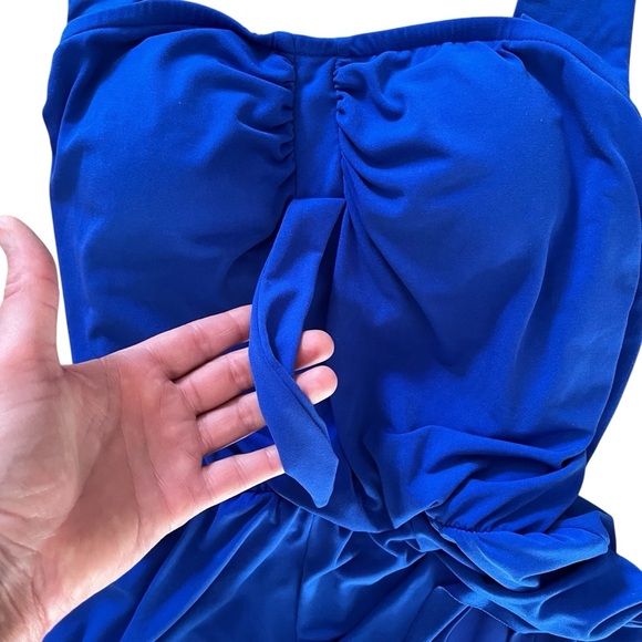 Women’s One Piece Blue Swimsuit Size Large - Picture 4 of 8
